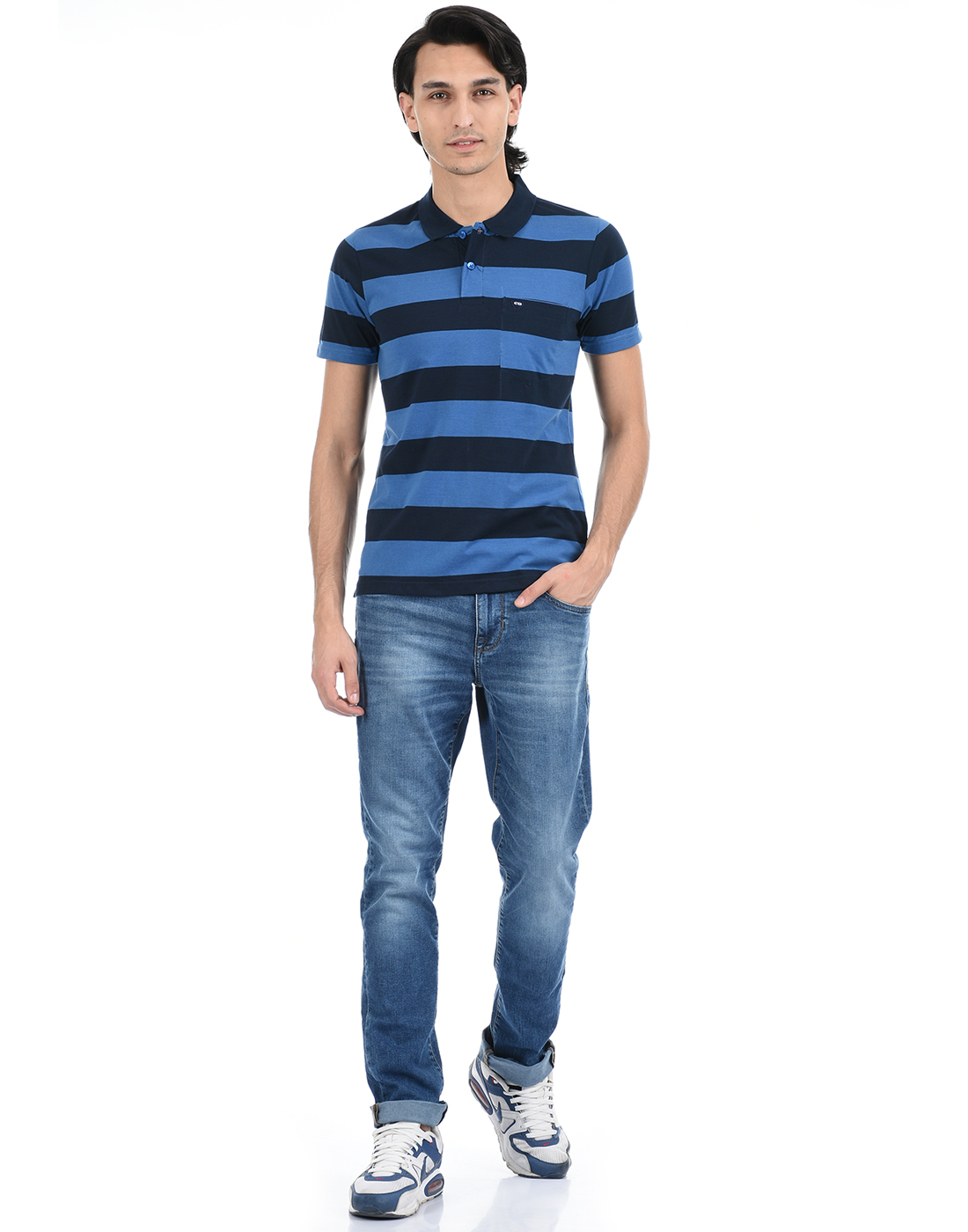 Cloak & Decker by Monte Carlo Men Blue Polo Tshirt